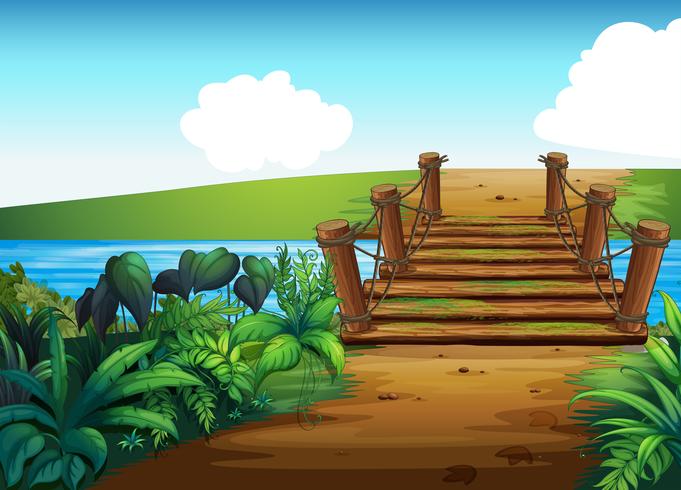 681x490 Background Scene With Bridge Across The Stream