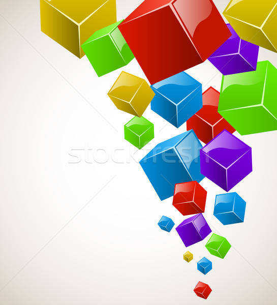545x600 Colorful Cubes Stream Vector Background With Copy Space Vector