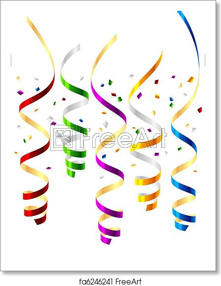 450x580 Free Art Print Of Party Streamers Vector Illustration Of Curled