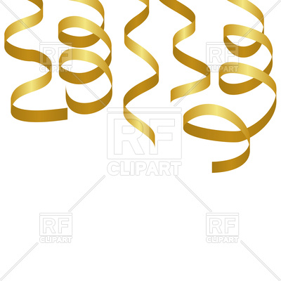 400x400 Golden Party Streamers Vector Image Of Design Elements