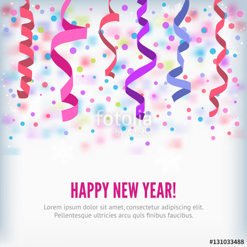 500x500 Happy New Year Vector Streamers And Confetti Background Streamers