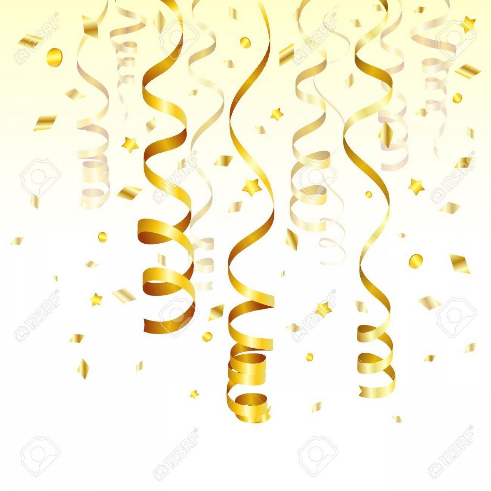 1872x1872 Photobirthday Background With Gold Streamer And Confetti Vector