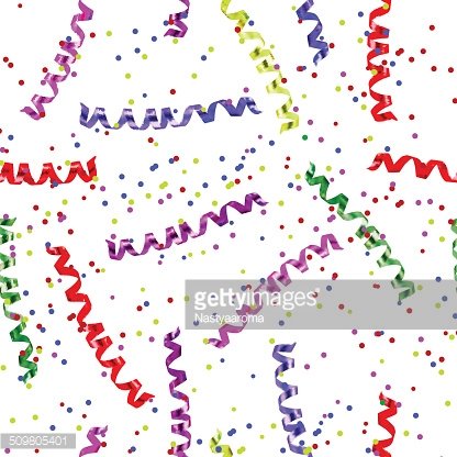 416x416 Seamless Background With Party Streamers Vector Illustration