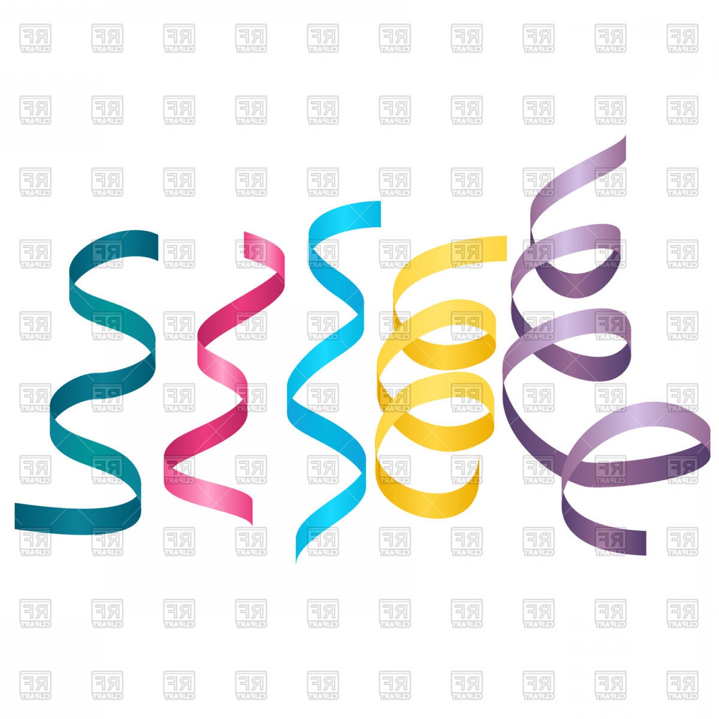 1440x1440 Set Of Party Streamers Vector Clipart Soidergi
