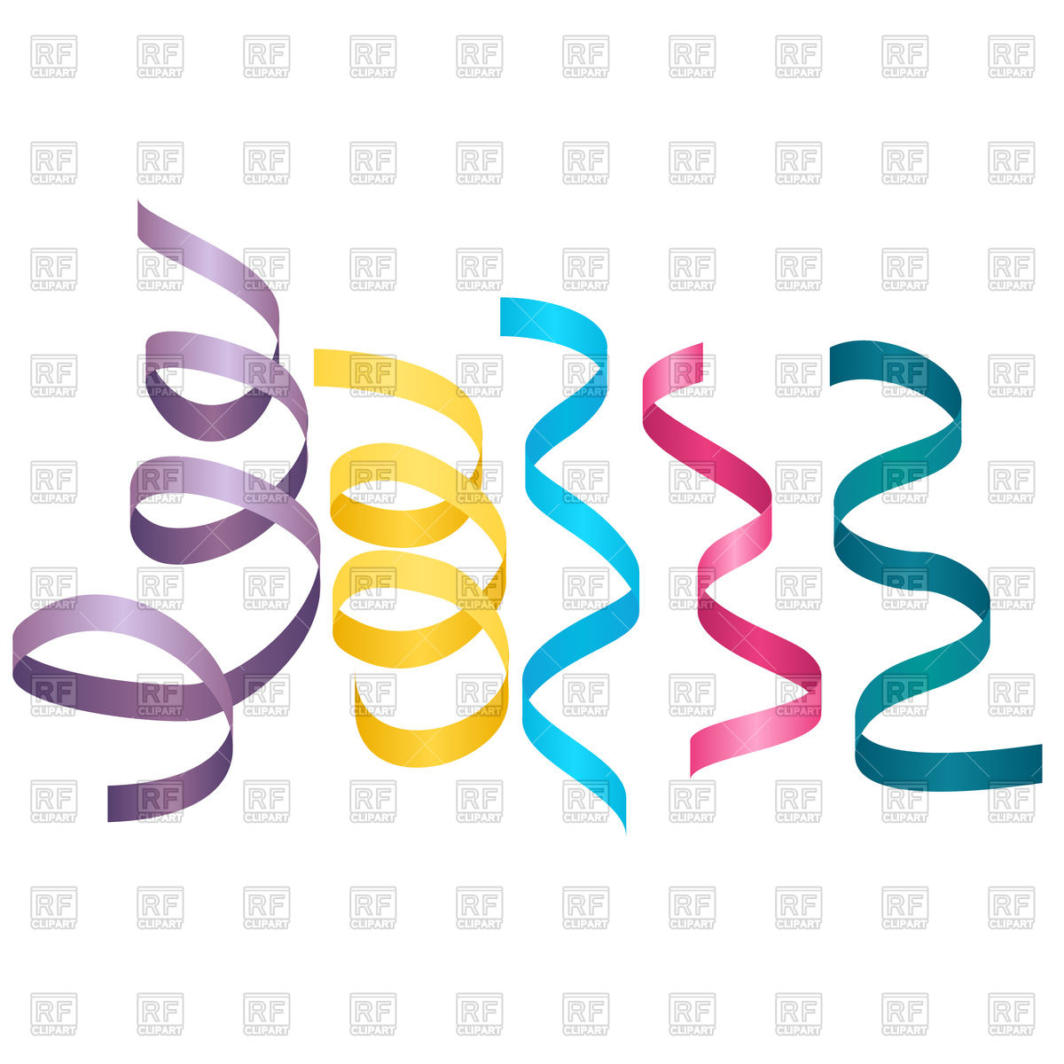 1200x1200 Set Of Party Streamers Vector Image Of Design Elements