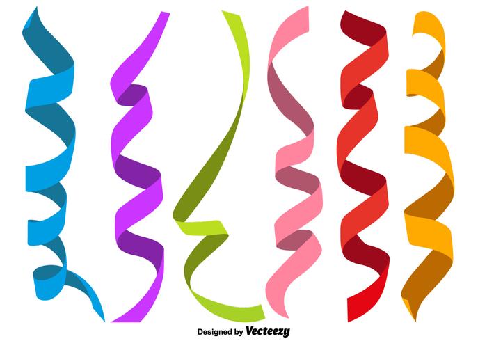 700x490 Vector Colorful Party Streamers Set