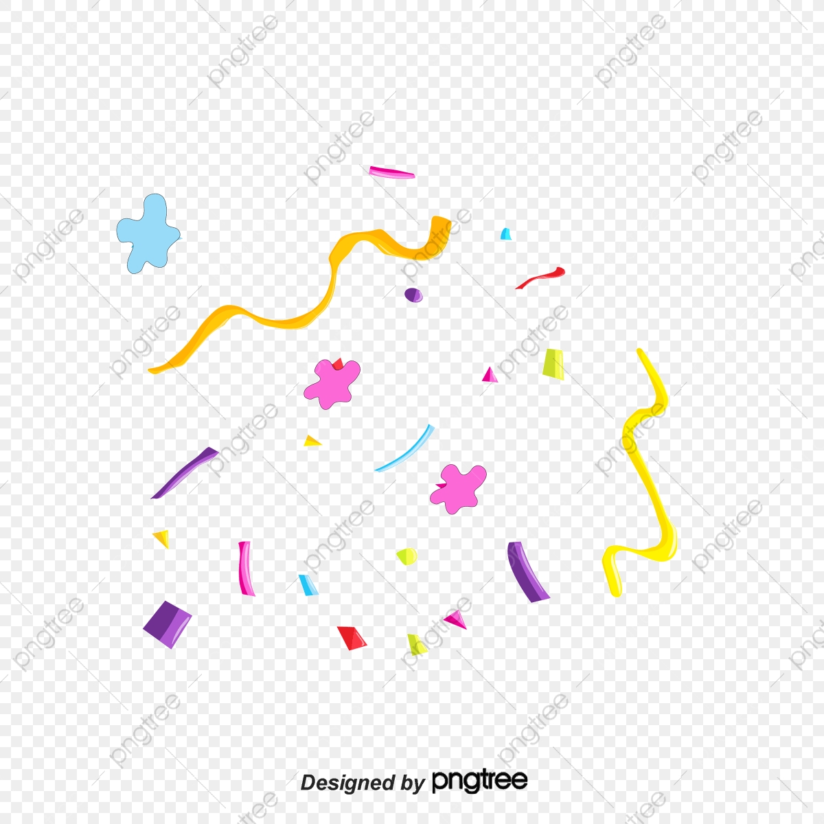 1200x1200 Colorful Streamers, Vector Material, Carnival Continues, Party