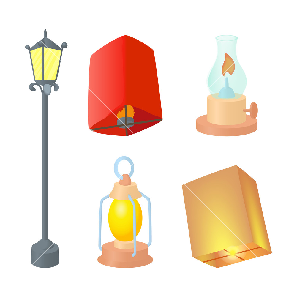 1000x1000 Street Lamp Icon Set Cartoon Set Of Street Lamp Vector Icons