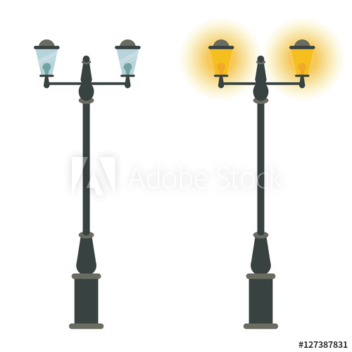 500x500 Street Lamp Vector Icon Design Outdoor City Classic Vintage Lan
