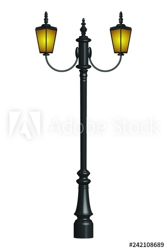 334x500 Vintage Street Lamp Vector Design Illustration
