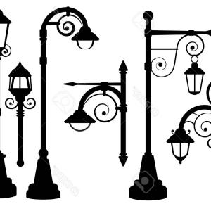 300x300 Photostock Vector Street Lamp Road Lights Vector Silhouettes
