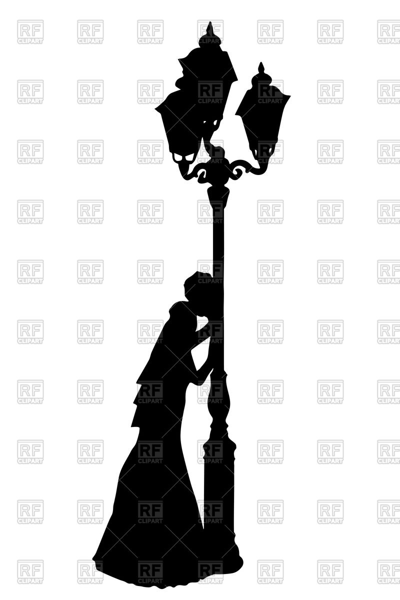 800x1200 Silhouette Of Bride With Street Light Vector Image Of People