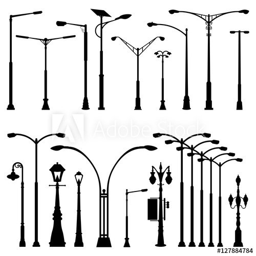 500x500 Street Pole Post Lamp Silhouette