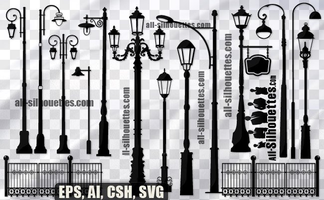 650x402 Free Free Vector Street Lamps Files, Vectors Graphics