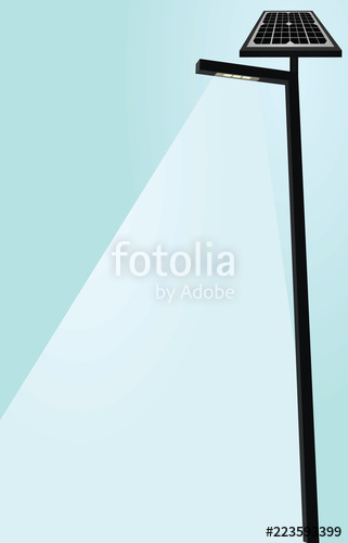 321x500 Solar Panel Street Lights Vector Illustration Stock Image