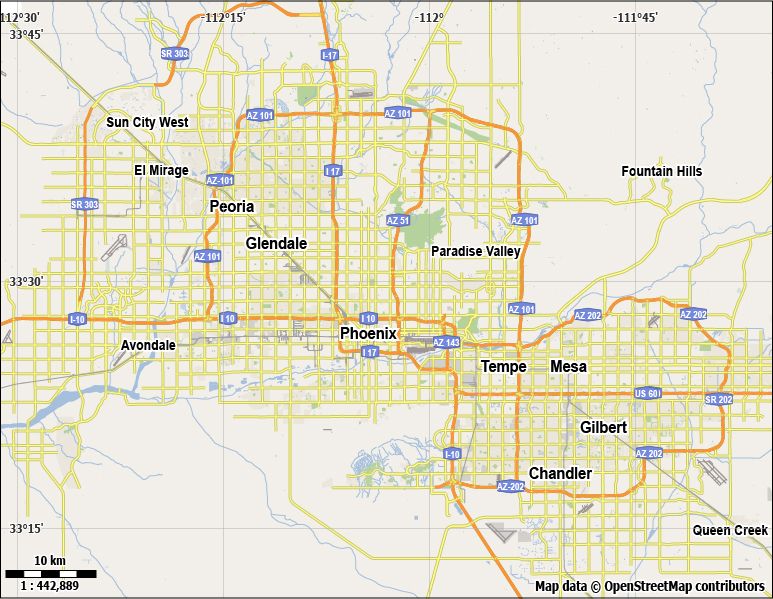 773x599 Free Phoenix Vector City Street Map For Use In Adobe Illustrator
