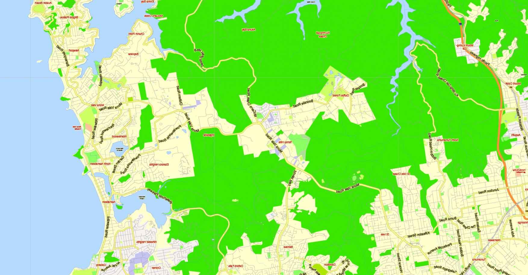 1754x916 Pdf Map Sydney Australia Exact Vector Street Map V Fully Editable