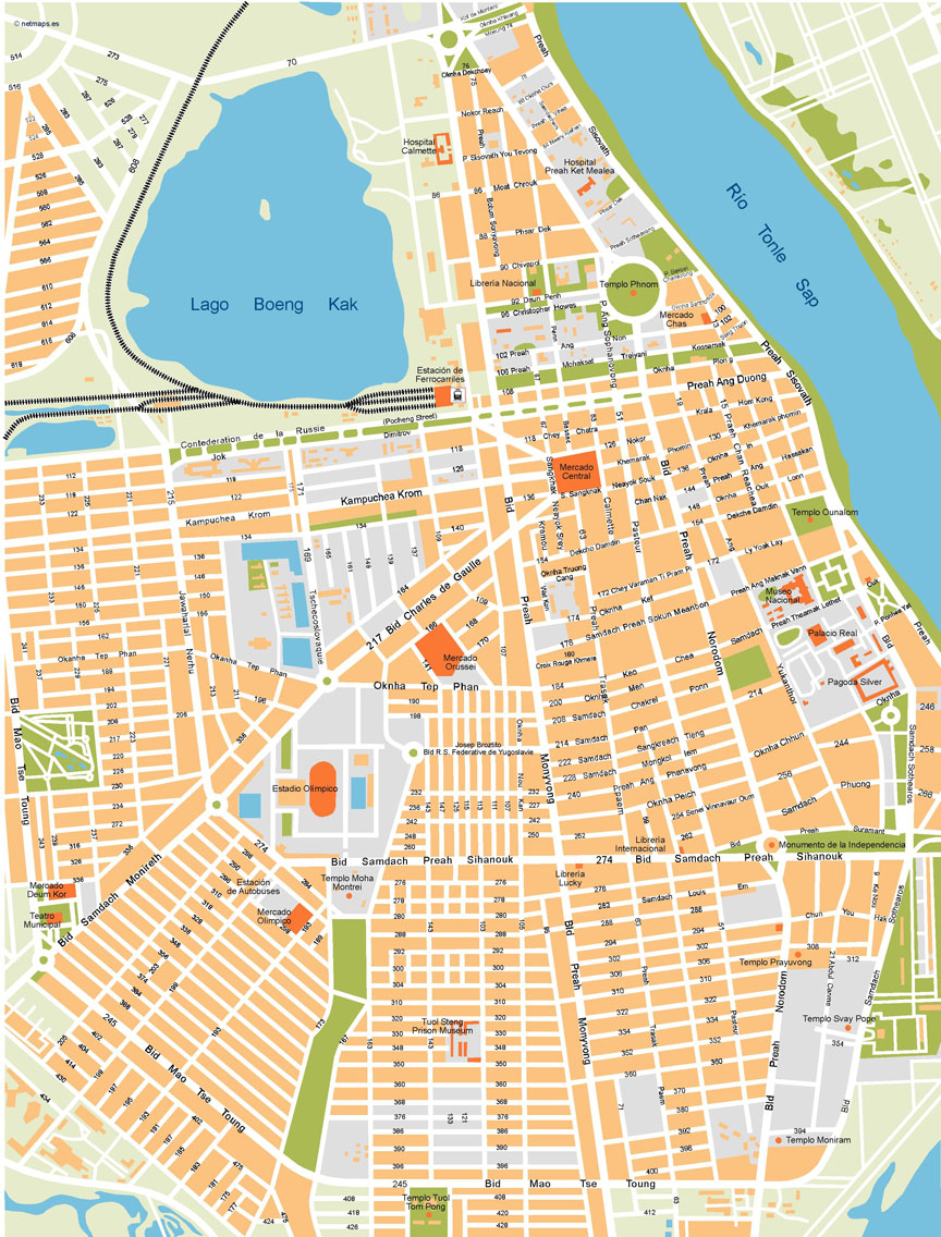 864x1136 Phnom Penh Vector Map Vector World Maps