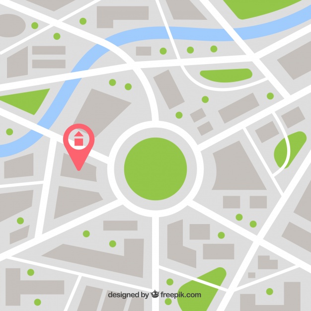 626x626 Street Map With Pin Vector Free Download