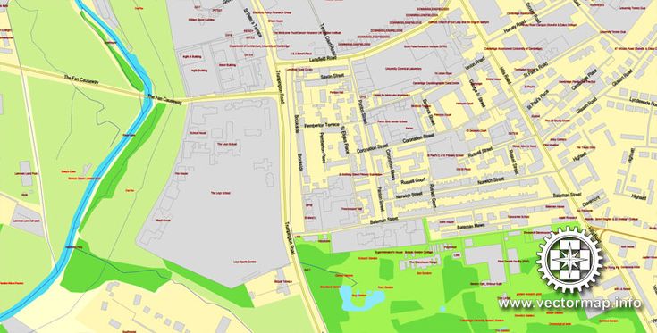 735x373 Vector Map Vector Map Cambridge, England, Uk Great Britain