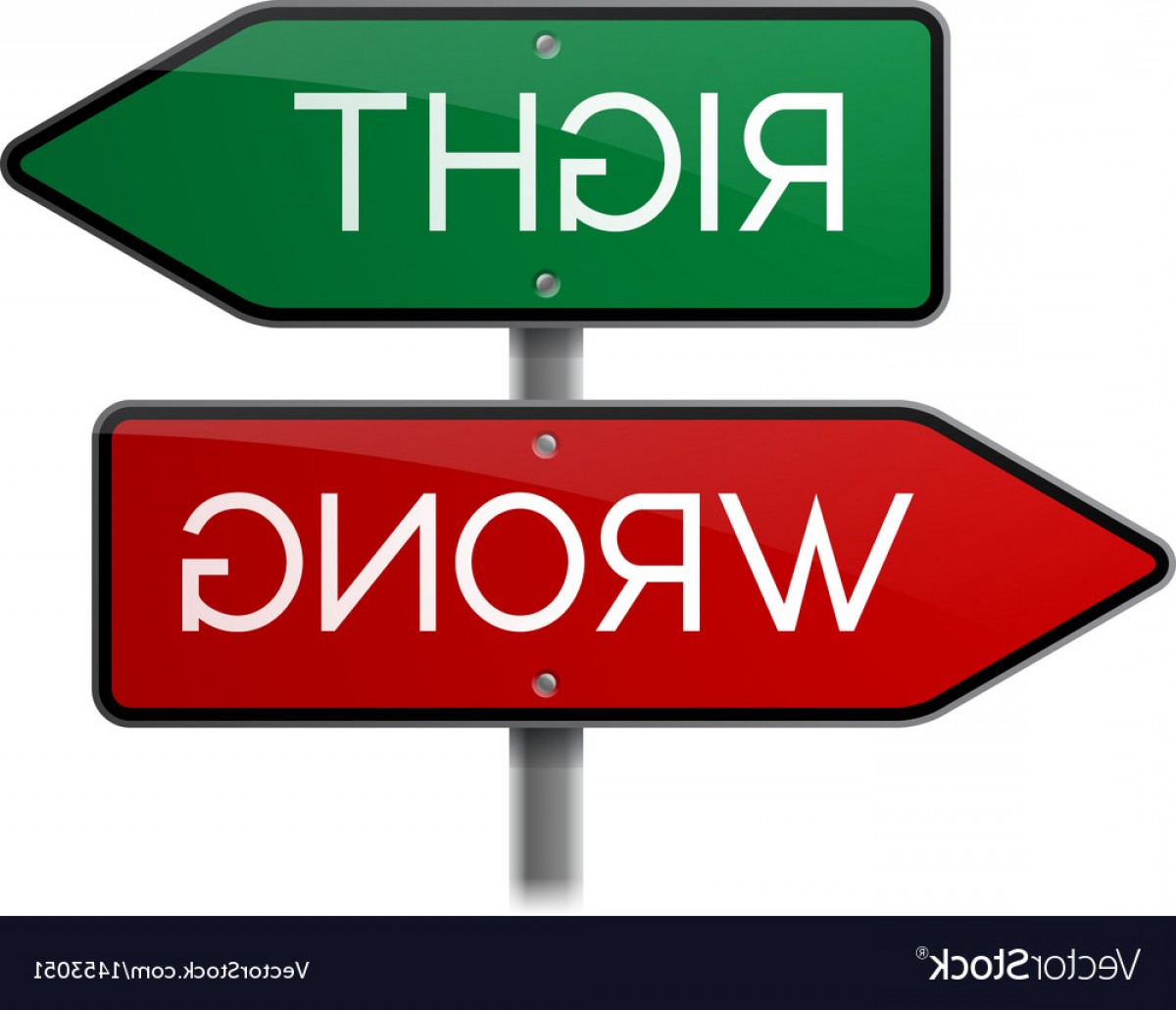 1200x1030 Right Vs Wrong Street Sign Vector Handandbeak
