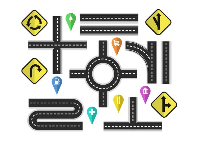 700x490 Variation Roads With Street Signs Vector Elements