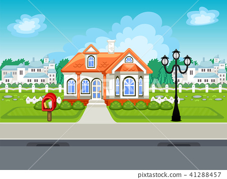 Game Street Vector Background With House 450x356 Game Street Vector Background With House