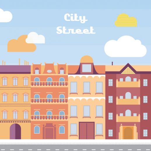 City Street Vector 518x518 City Street Vector