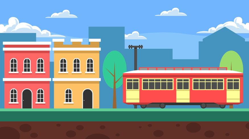 875x490 New Orleans Streetcar Landscape Background Vector