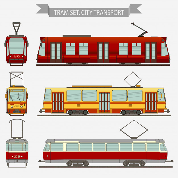 626x626 Tram Vector City Transport Vector Premium Download