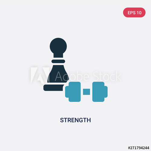 500x500 Two Color Strength Vector Icon From Strategy Concept Isolated