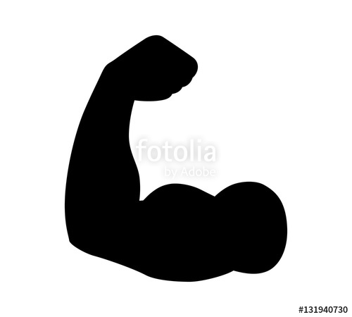 500x450 Flexing Bicep Muscle Strength Or Power Flat Icon For Exercise Apps