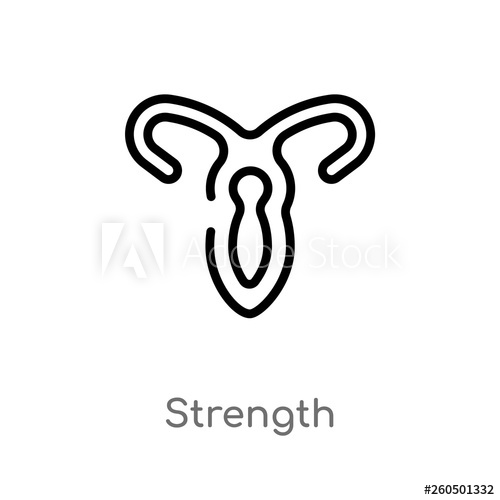 Outline Strength Vector Icon Isolated Black Simple Line Element 500x500 Outline Strength Vector Icon Isolated Black Simple Line Element