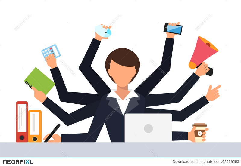 800x552 Office Job Stress Work Vector Illustration Illustration