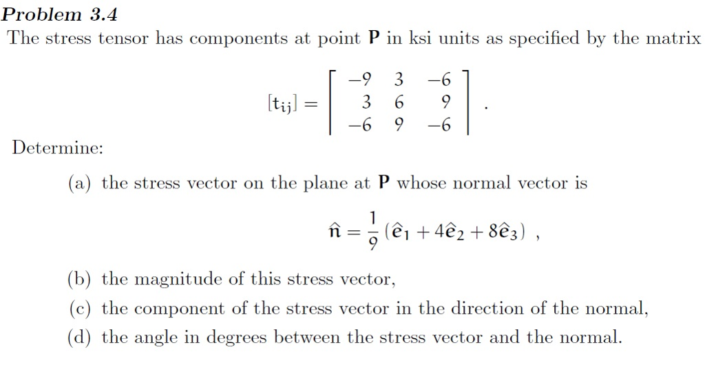 1024x566 Solved Problem The Stress Tensor Has Components At Po