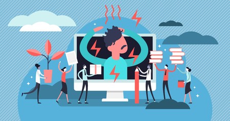 450x236 Stress Vector Illustration Flat Tiny Office Pressure Work Persons