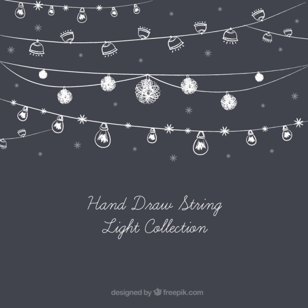 626x626 Cute Collection Of Hand Drawn String Lights Vector Free Download