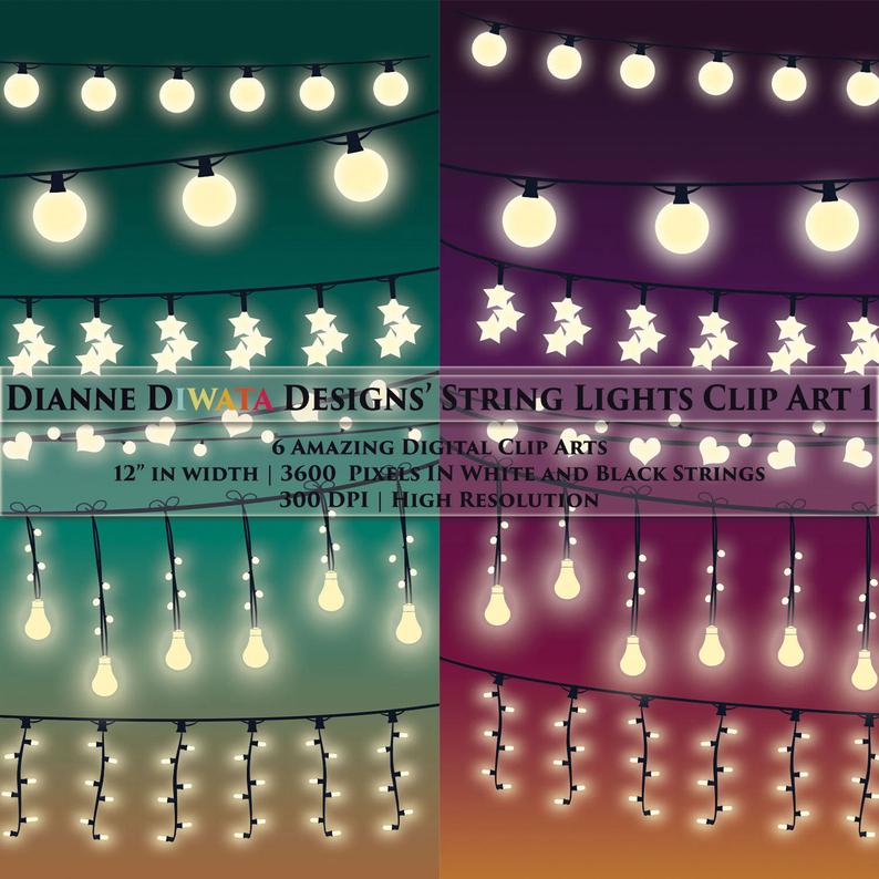 794x794 String Lights Clip Art Vector Rustic Wedding Invitation Etsy