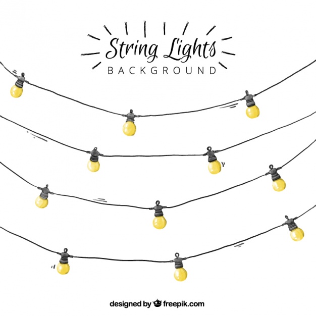 626x626 Watercolor String Lights Background Vector Free Download
