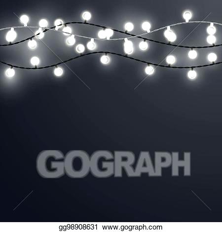 450x470 White String Lights Vector
