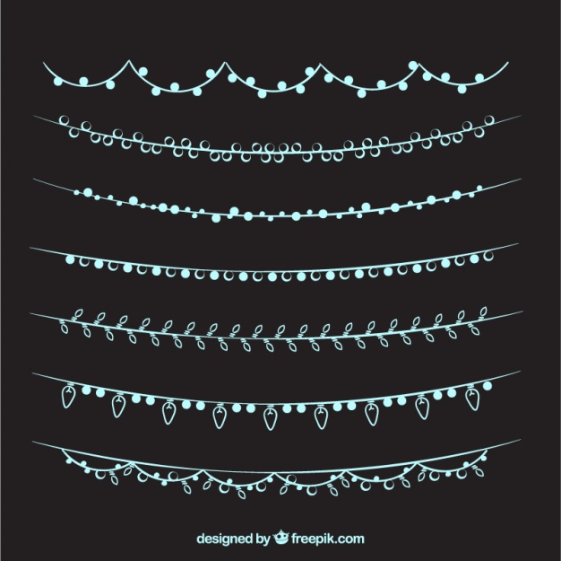 626x625 Collection Of Hand Drawn Elegant String Lights Vector Free Download
