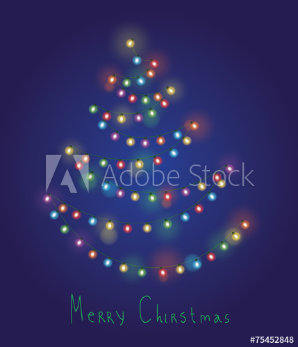 429x500 Christmas String Lights Vector Illustration