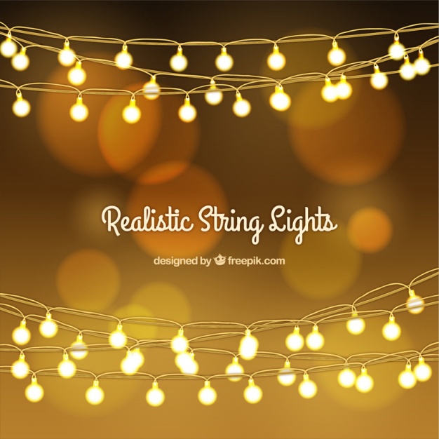 626x626 Golden Bokeh Background With String Lights Vector Free Download