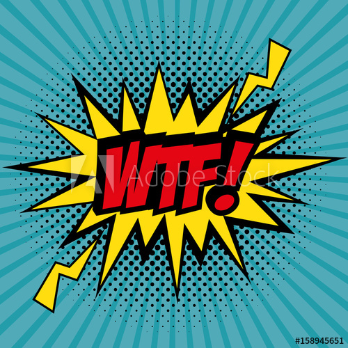 Comic Like Wtf Pop Art Sign Over Teal Striped Background Vector 500x500 Comic Like Wtf Pop Art Sign Over Teal Striped Background Vector