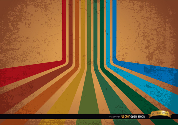 600x422 Abstract Retro Colorful Stripes Background Free Vector Free
