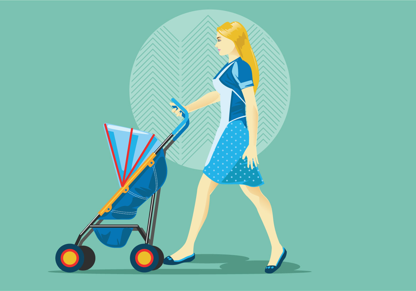 1400x980 Baby Stroller Free Vector Art