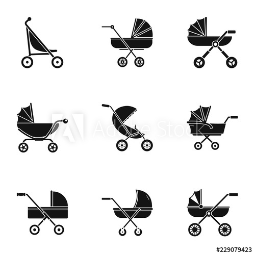 500x500 Pram Stroller Icon Set Simple Set Of Pram Stroller Vector Icons