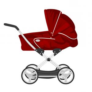 300x300 Red Child Pram Baby Carriage Or Stroller Vector Hoodamathrun