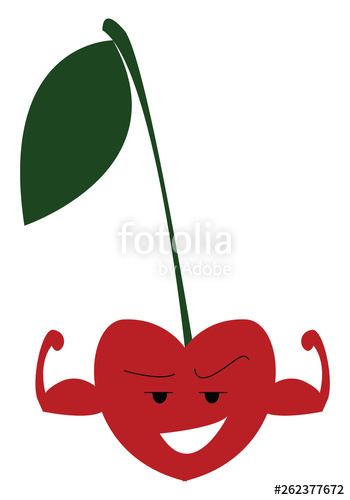 Clipart Of A Red Cherry With Strong Arms Vector Or Color 350x500 Clipart Of A Red Cherry With Strong Arms Vector Or Color