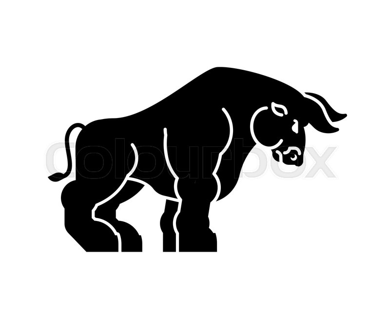 800x654 Bull Black Strong Isolated Big Power Stock Vector Colourbox